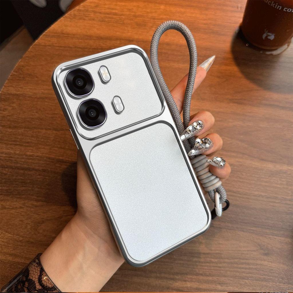 Luxury Big Window Phone Case with Lanyard for OPPO A6s 5G Premium Textured Casing