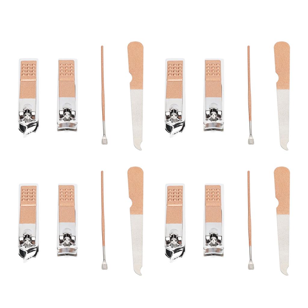 4 Set Nail Clippers Beauty Tools Stainless Steel Ear Spoons Nail Files Grooming Manicure Set with Pi