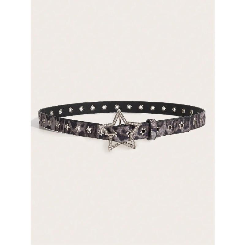 1pc Women's Y2K Star Studded Metal Hollow Star Belt, Suitable For Casual Daily Wear