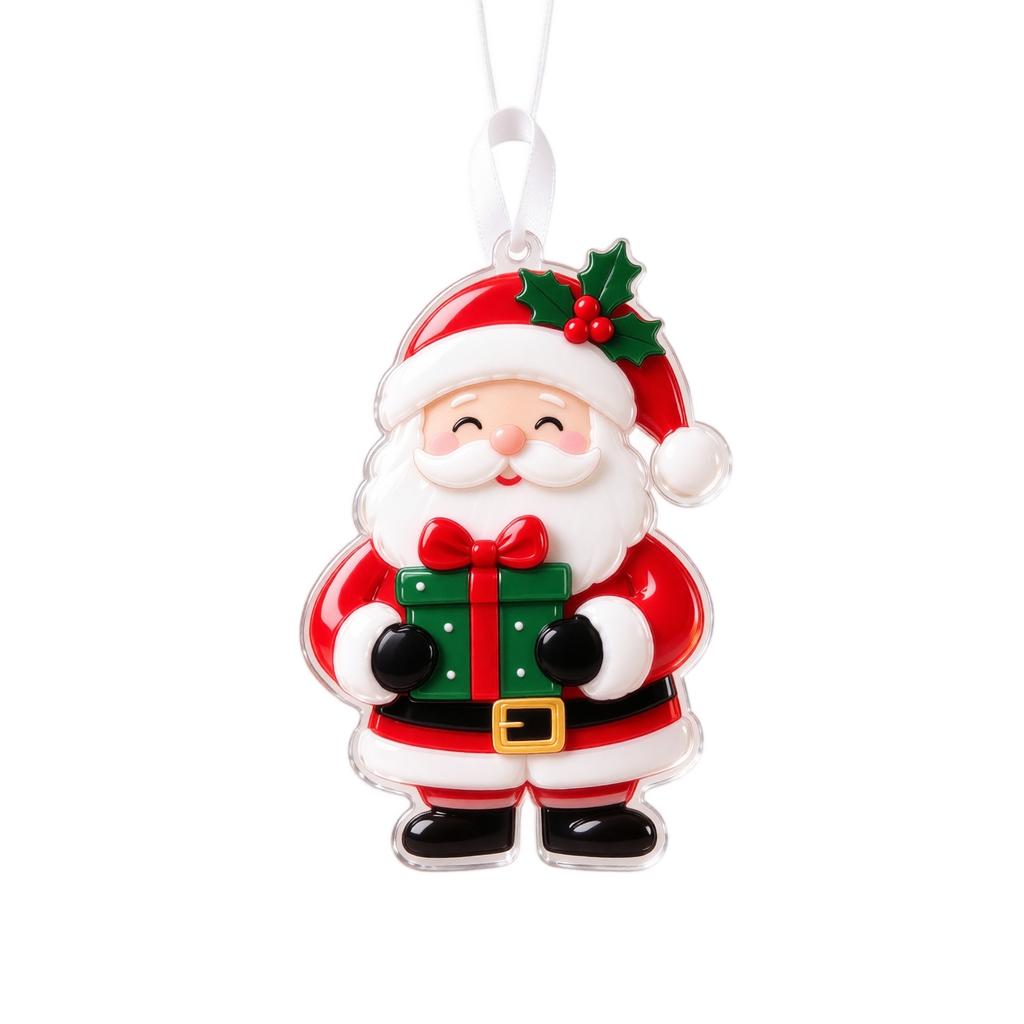 Snowman, Santa and 2D Acrylic Hanging Ornament for Holiday Home Door Handle Decoration