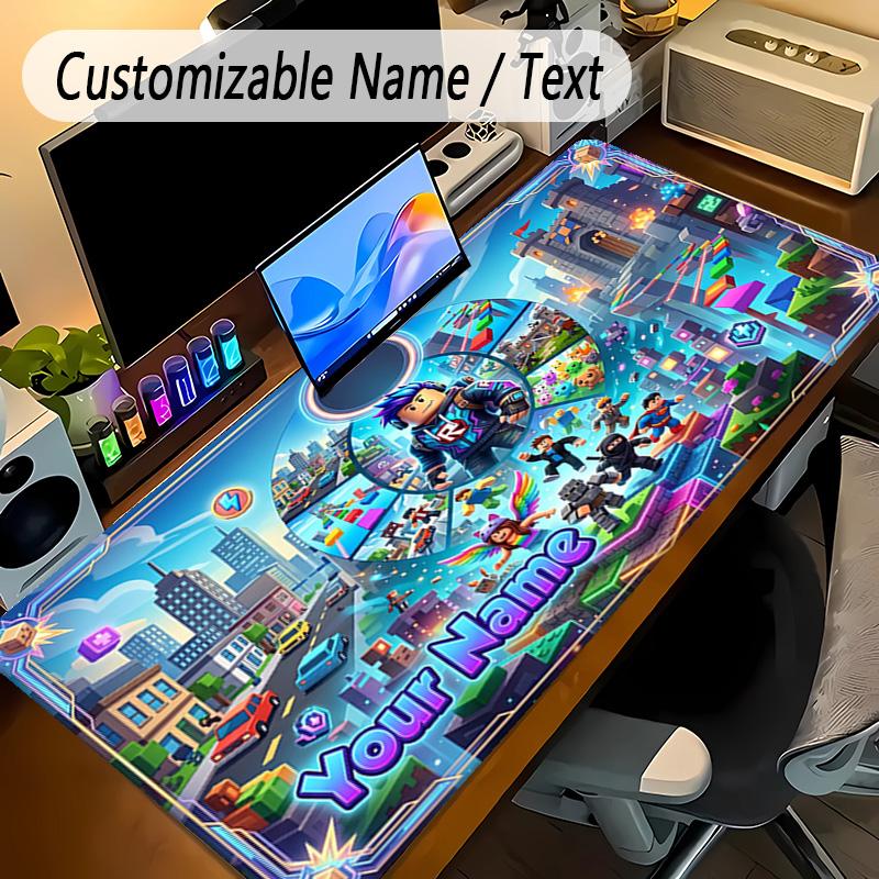 Large Mouse PadRoblox Custom Name Text Personalized Desk Mat Non Slip Gaming Pad