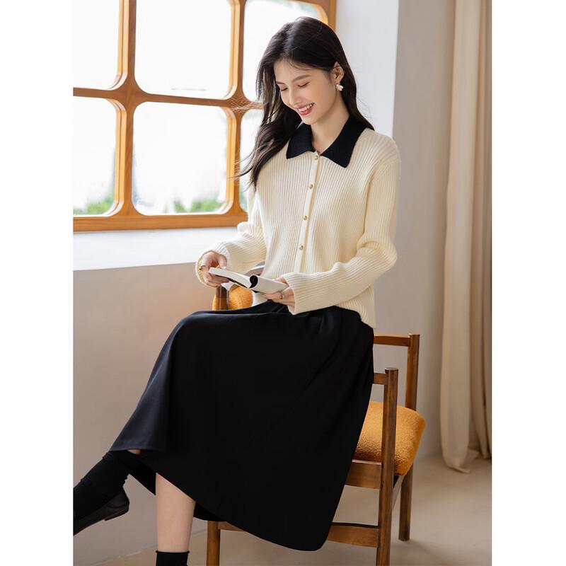 

ITISF4 Elegant Knit Cardigan & Skirt Two-Piece Set One Size