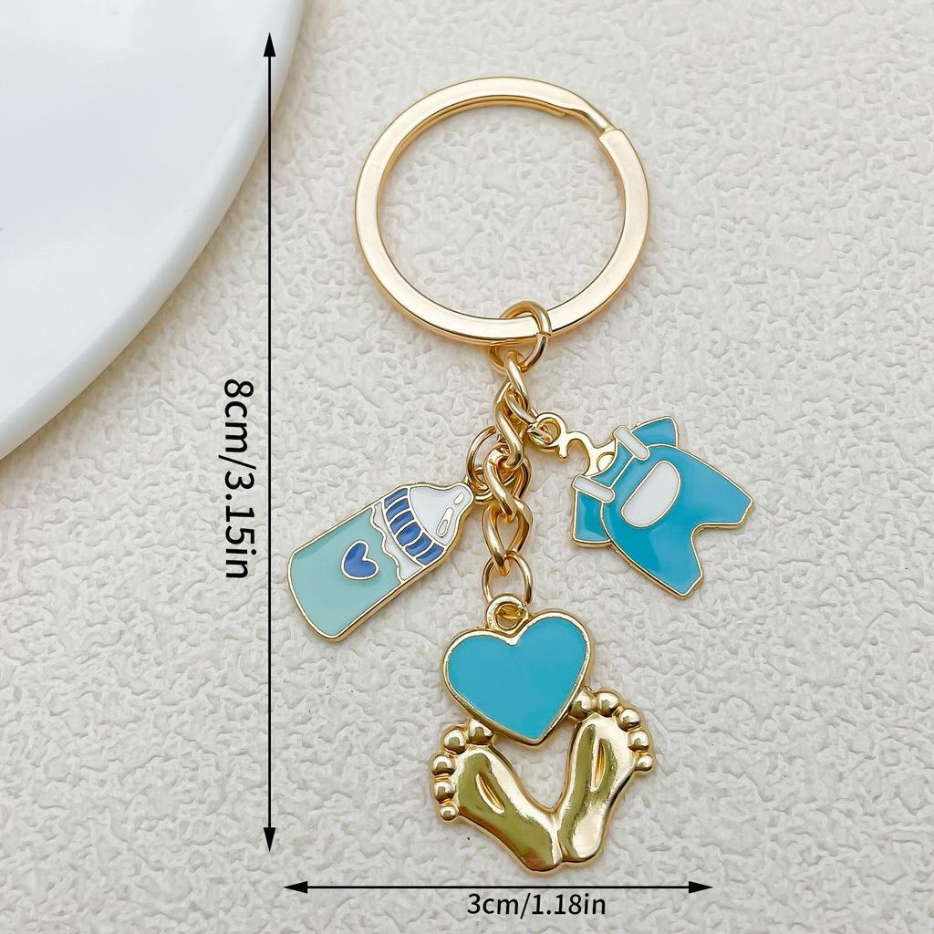 Baby Foot Pendant Keychain: Mix and Match Baby Clothes & Bottle Charms for Boys & Girls