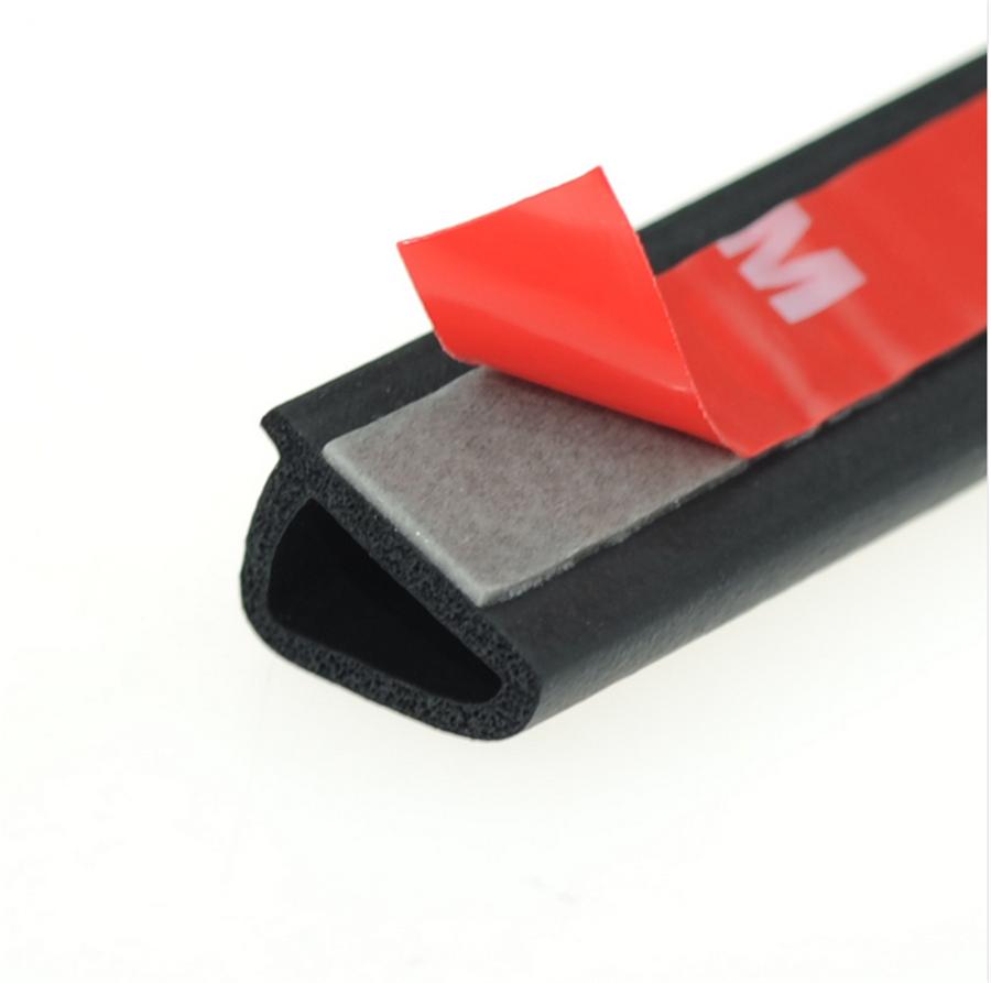 Car Door Seal Strip Rubber 4 Meter Sloping D Type Waterproof Trim Sound Insulati