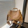 New solid color atmospheric versatile urban simple niche trend daily commuting chain single shoulder portable messenger bag women