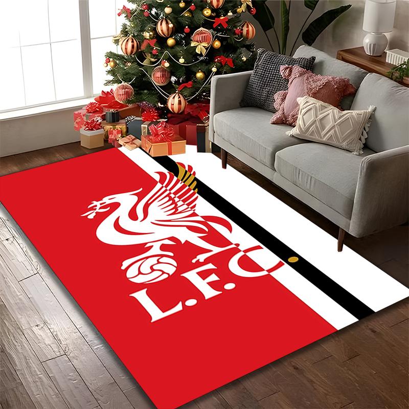 [1pc Liverpool FC Office Carpet] Easy Maintenance Chair Rug for Conference Room Use, Durable Area Sofa Floor Mat