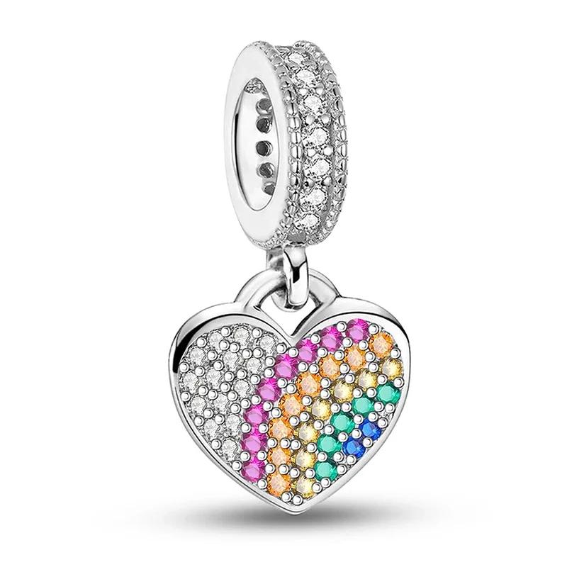 Copper Metal Multiple Love Heart Charm Bead Components Bead Components Compatible With Do It Yourself Bracelet High Quality Fine Jewelry Bangle Craft