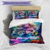 3PC Custom Name Mermaid Fantasy Underwater World Bedding Set Duvet Cover Closure Includes 1 Duvet Cover & 2 Pillowcases for Bedroom