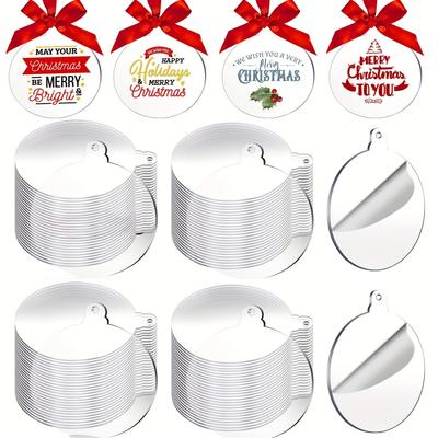 10/30 Stück Klare Acryl Weihnachtsornamente Unfertige Runde Rohlinge für DIY Baumschmuck & Feiertagsparty Basteln, Klassischer Stil