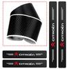 4Pcs Carbon Fiber Car Door Sill Threshold Protector Logo Stickers For Citroen C1 C3 C4 Grand Picasso C4L C5 C6 C8 VTS Aircross