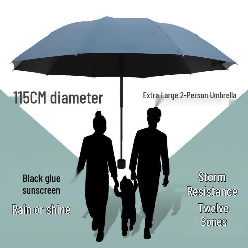Sturdy Windproof & Rainstorm Resistant Extra Large Three-Fold Umbrella for Three