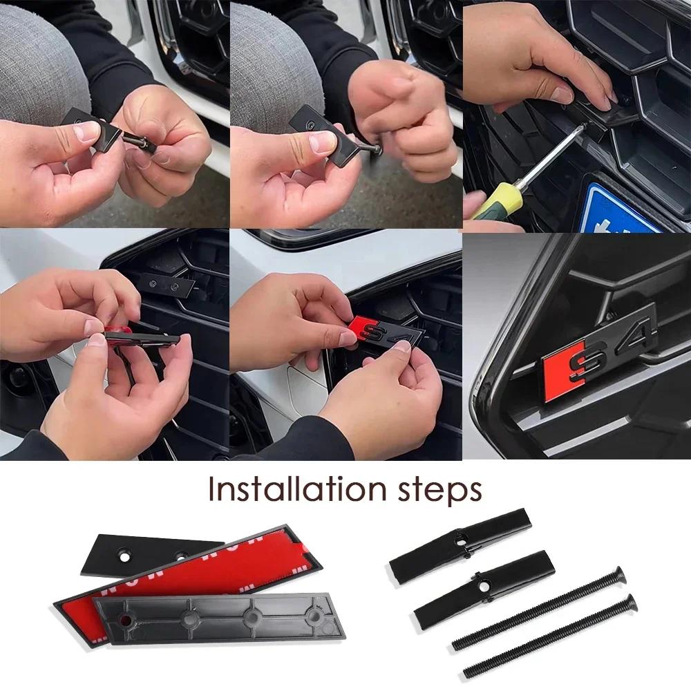 3D ABS S3 S4 S5 S6 S7 S8 Logo Auto Frontgrill Emblem S Abzeichen Dekorative Zubehörteile Für Audi Auto Styling Modifikation