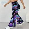Damen Casual High Waist Schlaghosen, Streetwear Schlaghosen mit Blumendruck