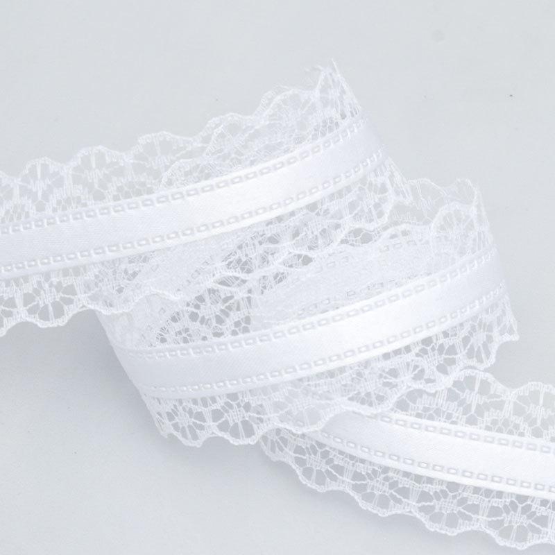 Elegant and Exquisite 3cm Same Color Lace Ribbon Clothing Wedding Accessories Flower Bouquet Gift Bow Ruffled Lace Ribbon Crafts Making Ribbons