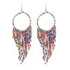 Bohemian Retro Ethnic Tassel Earrings with Long Rice Beads for Women