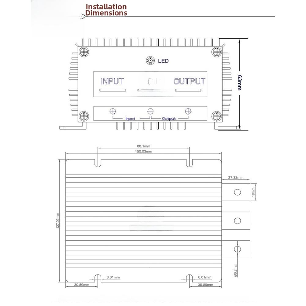 48V To 12V Step-down Converter 50A Power Module For RVs And Electric Vehicles Compliant With FOR CE And RoHS Standards