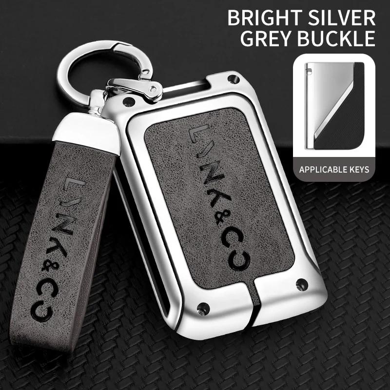 Zinc Alloy Car Remote Key Case Cover for Lynk&Co 01Phev 0105 Protection Keychain Keyless Set Bag Shell Interior Accessories