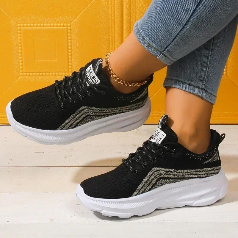 Women's Shoes On Sale 2024 New Mesh Women's Vulcanized Shoes Breathable Women Sneakers Mixed Colors Lace Up Ladies Casual Shoes