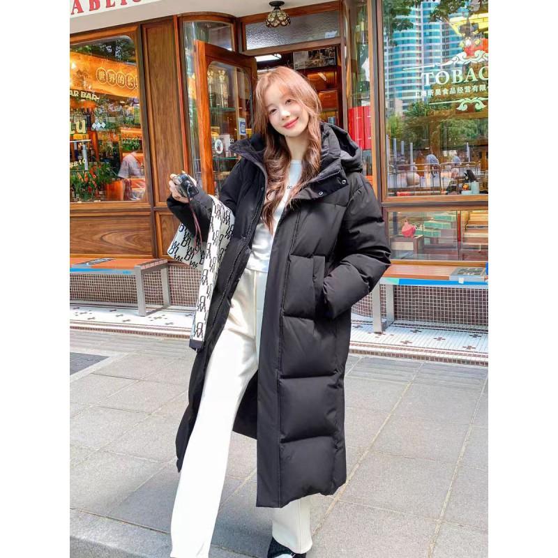 Womens Extra Long Down Coat 2026 Winter Oversized Hooded Puffer Jacket 90% Duck Warm Loose Fit