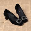 Damenmode elegant Komfort Frühling & Sommer Slip-On Schuhe mit Blockabsatz Dame Sexy Party Nachtclub Hochzeit Pumps ab531