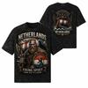 Netherland Viking Warrior Nordic Flag Axe T-Shirt 260 GSM | Oversized Snow Wash