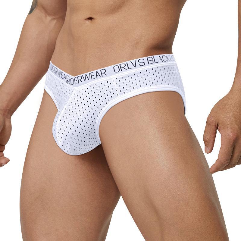 Men's Quick-Dry Mesh V-Waist Breathable Briefs - Trendy Low-Waist Sports Underwear