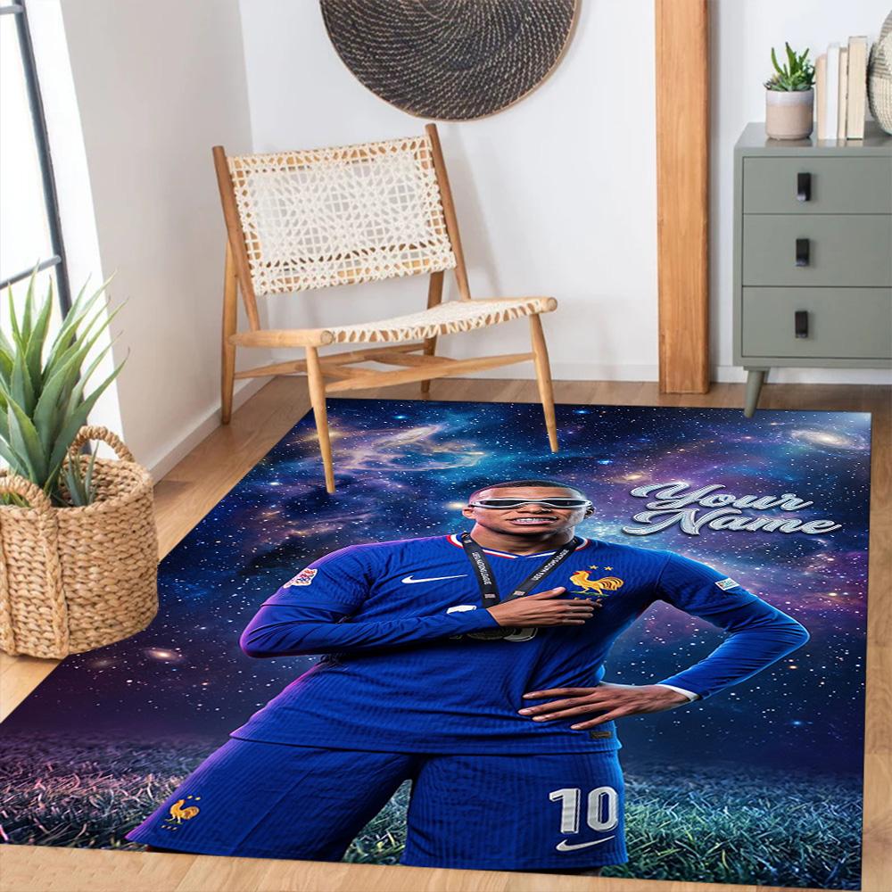 Mbappe Personalized Text Carpet Perfect For Hallway Dining Room Game Room Foyer Antislip Carpet Anime Office Decor Wedding Party Gift
