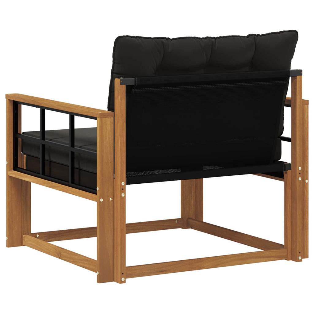Outdoor Sofa Set Solid Acacia Wood and Textilene Natural