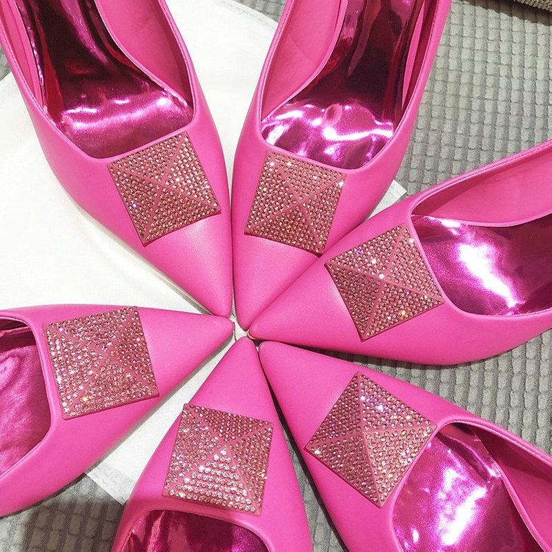 Luxurious French Pointed-Toe High Heels For Women 2026 New Square-Buckle Fashionable And Sexy Slim Single Shoes