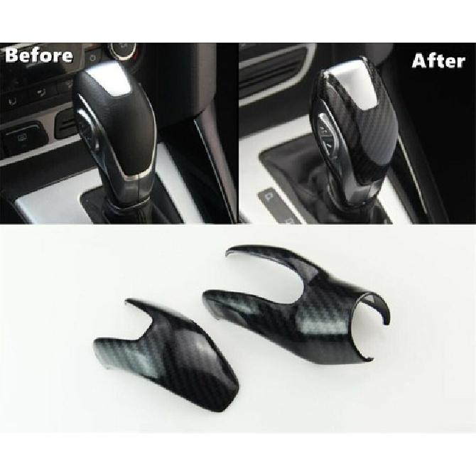 Carbon Fiber Style Inner Gear Shift Knob Cover Trim For Ford Focus 2012-2018 AT
