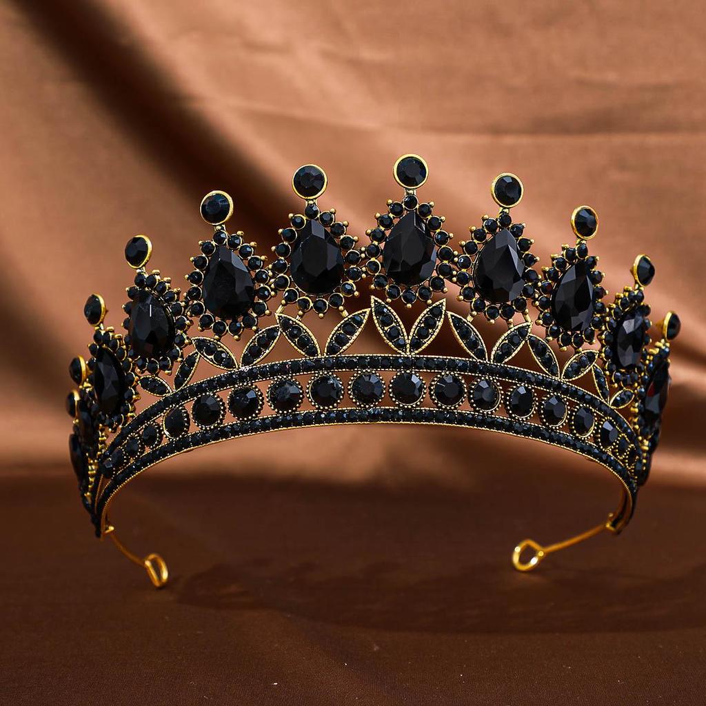 European & American Tiara Bridal Headwear: Princess Crown with Alloy & Inlaid Diamonds