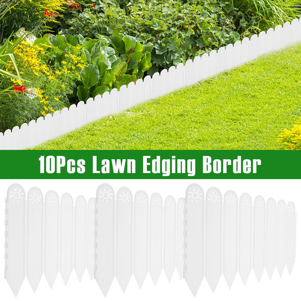10 Stück Rasenkantenbegrenzung Kunststoff Landschaftskante Zaun Gesamtlänge 2 Meter Gartenkantenbegrenzung für Außendekoration