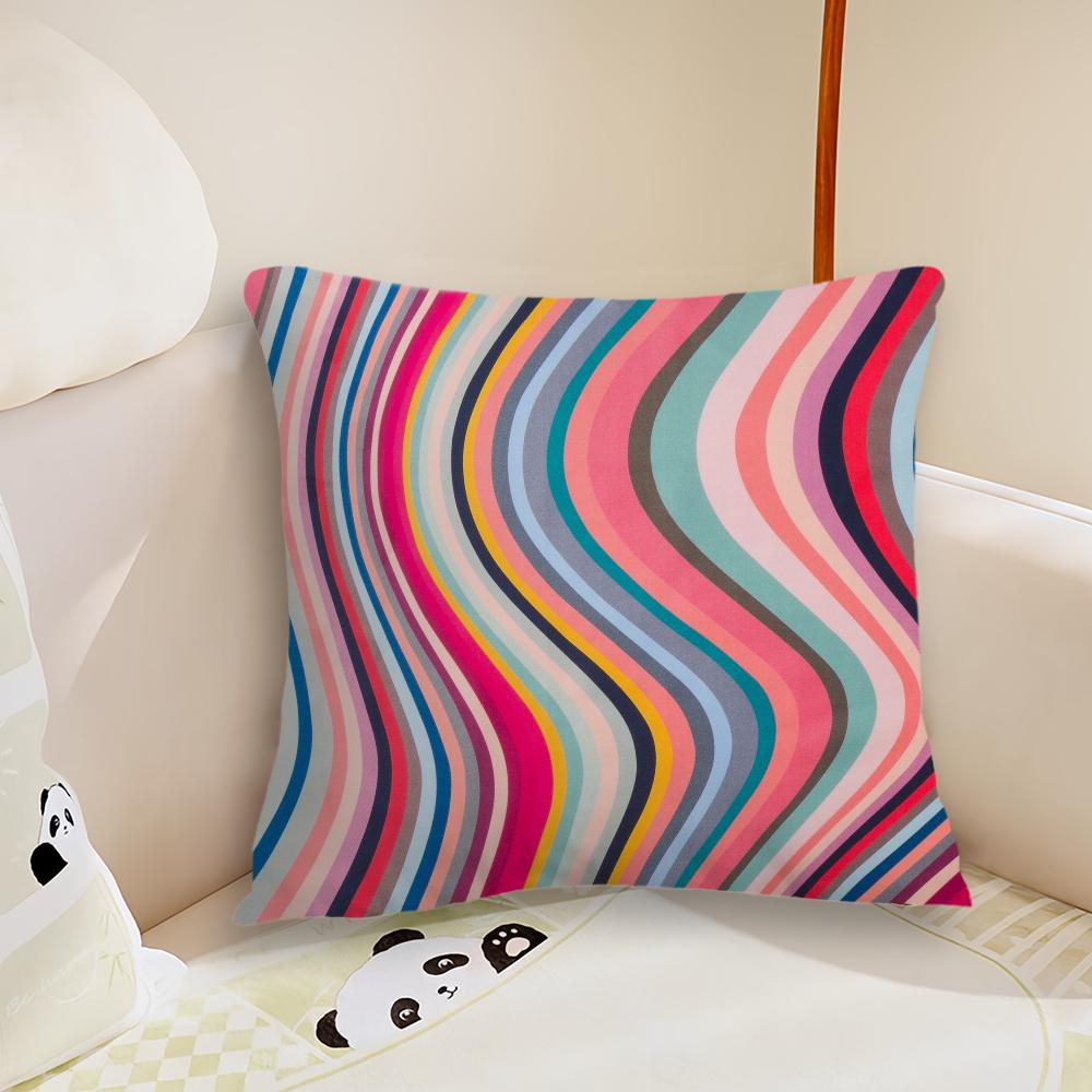 Luxury Brand Pattern Stripes Art cushion cover Living Room Headboard Bedroom Office Cushion Cushion Sofa Nap Time Pillow Case