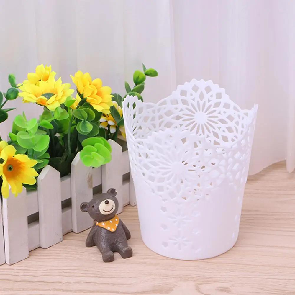 Hollow Flower Simplicity Brush Storage Pen Pencil Pot Holder Container Desk Organizer Gift