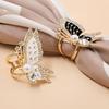 Rhinestone Scarf Accessory Butterfly Ring, Elegant Slide Sparkling Clip Holder Ring for Women Silk Scarves Shawls Shirts Neckerchiefs