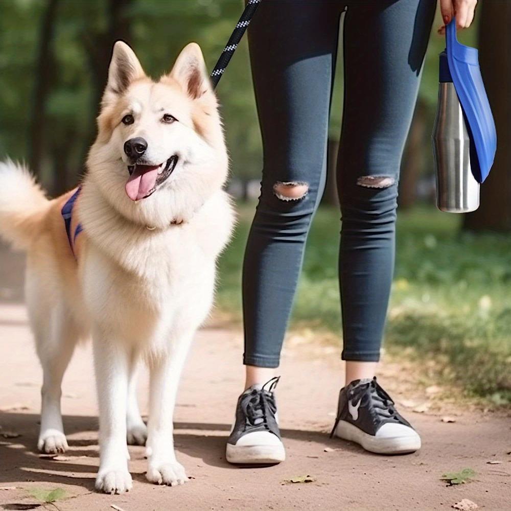 Botella de Agua Grande para Perros de 750 ml Acero Inoxidable Portátil para Exteriores Bebedero para Perros Recipiente de Agua para Viajes Suministros para Mascotas Adecuado para Todas las Razas de Perros Decoración