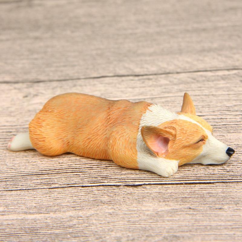 Warm Series, Sleepy Series, Corgi Model, Super Cute Shiba Inu Figurine, Fridge Magnet Doll