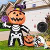 6FT Luminous Halloween Inflatable Pumpkin Skull Body Outdoor Decorations Blow Up Yard Pumpkin for Garden Lawn Party Decor