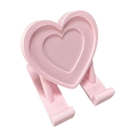 Heart Cell Phone Holder 3D Printed Love Heart Shaped Mobile Phone Stand Valentine's Day Gift for Home Office Desktop Decoration