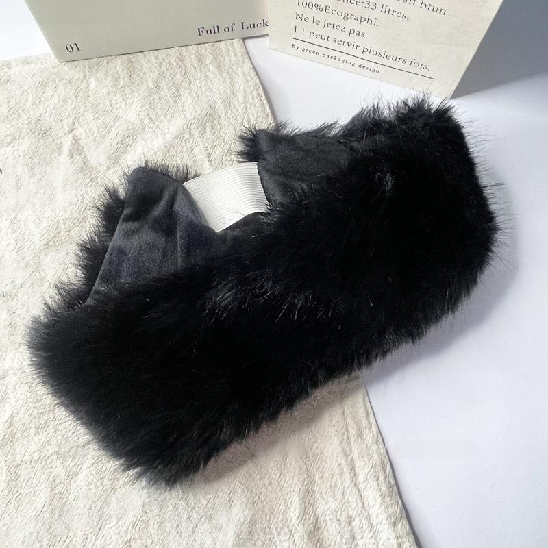 Autumn and Winter Plush Headband Imitation Fox Hair Topless Hat Thermal Hair Accessories Wide Edge Elastic Ear Protection Imitation Fur Headband