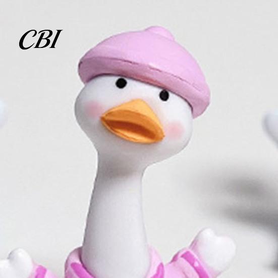 Macaron Color Decor 4Pcs Mini Cartoon Duck Figurines, Cute Polka-dot Pajamas Statues, Multi-functional Car Accessory Animal Ornaments for Console