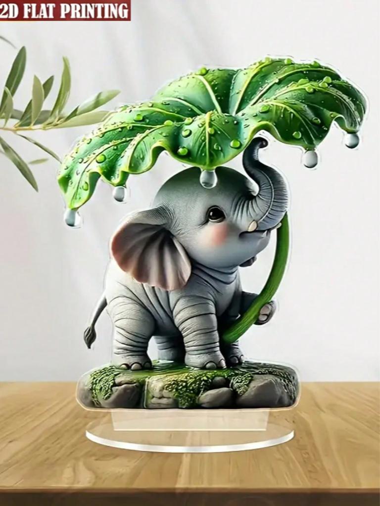 1ks Ozdoba slon v bohémském stylu, spárovaná se slunečníkem s lotosovými listy, roztomilá domácí dekorace, dekorace do ložnice,