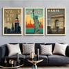 World City Landmark Painting Art Posters Florence Shang Hai Manhattan New York Paris Arc de Triomphe Home Eecor for Living Room