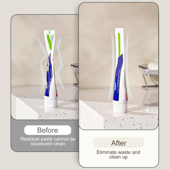 Rolling Toothpaste Squeezer with Rotatable Handle Bathroom Toothpaste Seat Holder Stand Organizer Countertop Tube Extruder Dispenser Squeezing Tool