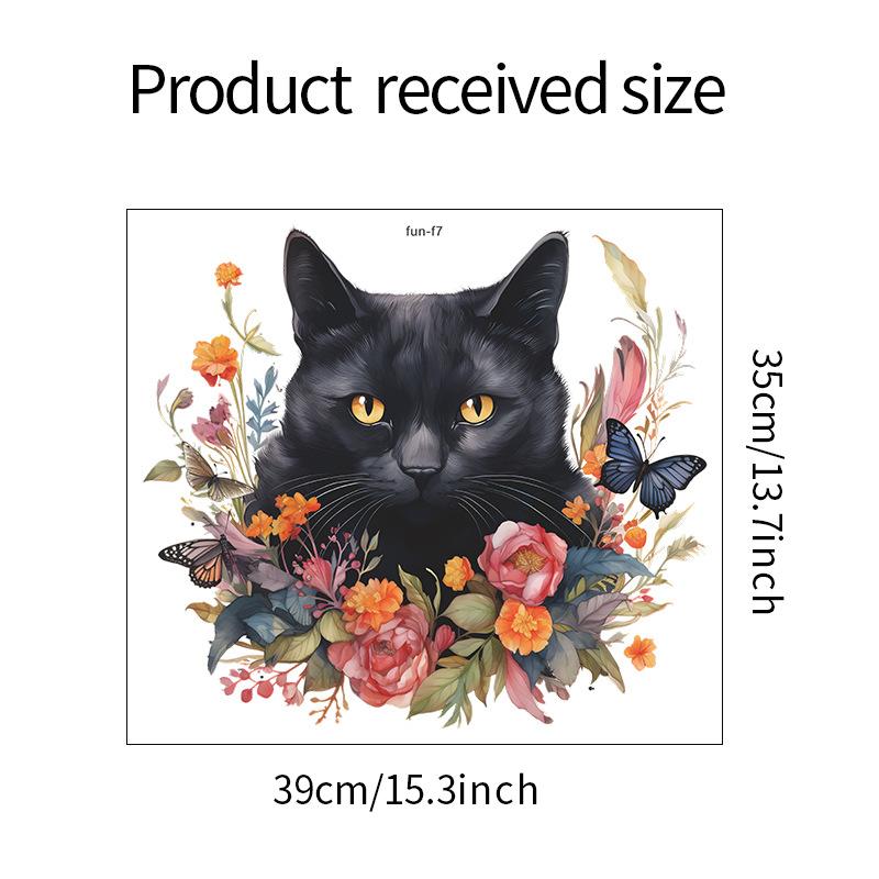 

Мультфильм Веселый Черный Кот Зеленые Растения Цветы Спальня Гостиная Стена Украшения Декоративные Наклейки На Стены 35*39CM/fun-f7