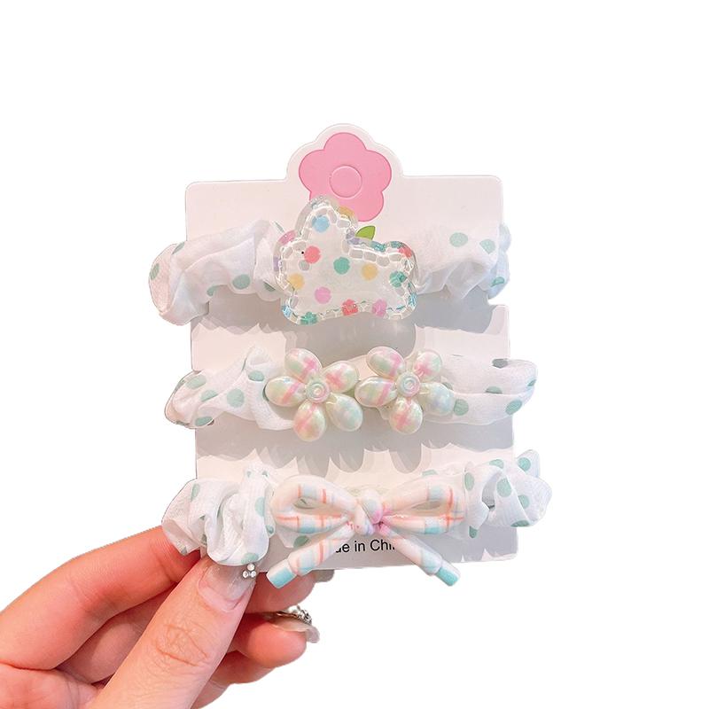 

3 Pcs Elastic Hair Ties Flower/Bow/Butterfly/Star/Love Seamless Ponytail Holders Elastic Scrunchies Baby Hair Ties For Girls
