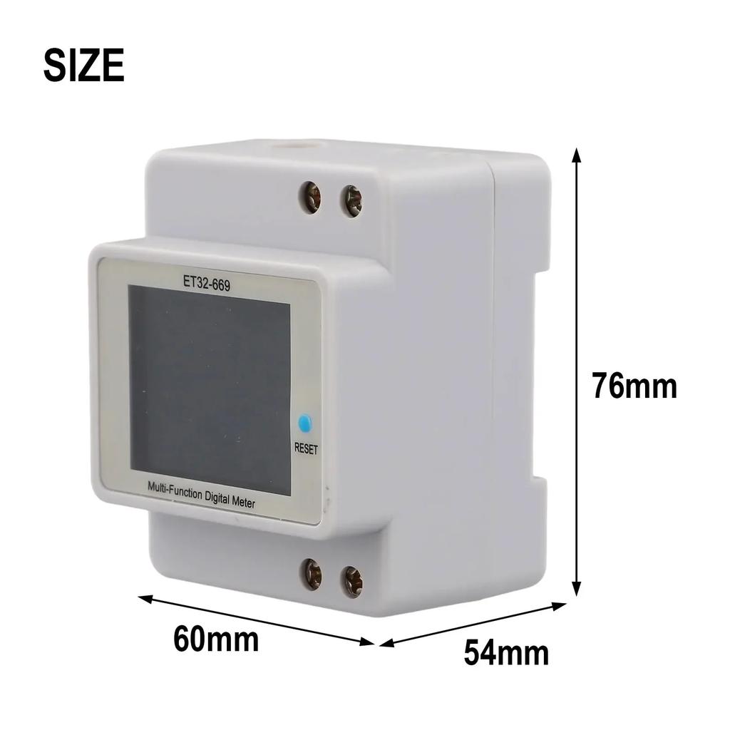 220V 100A DIN-Rail AC Power Monitor With Voltage, Current, Power, Active Power, Energy, Frequency, And Kilowatt-Hour Meter