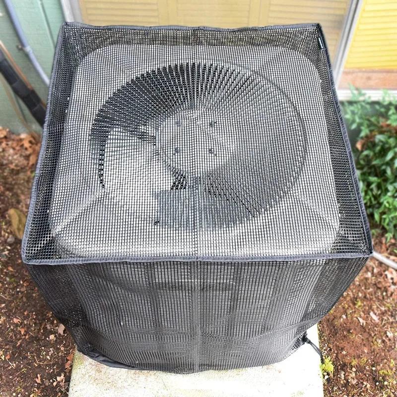 Outdoor Mesh AC Full Cover - Anti-Leaf Ventilated Protective Shield for Central Air Conditioner