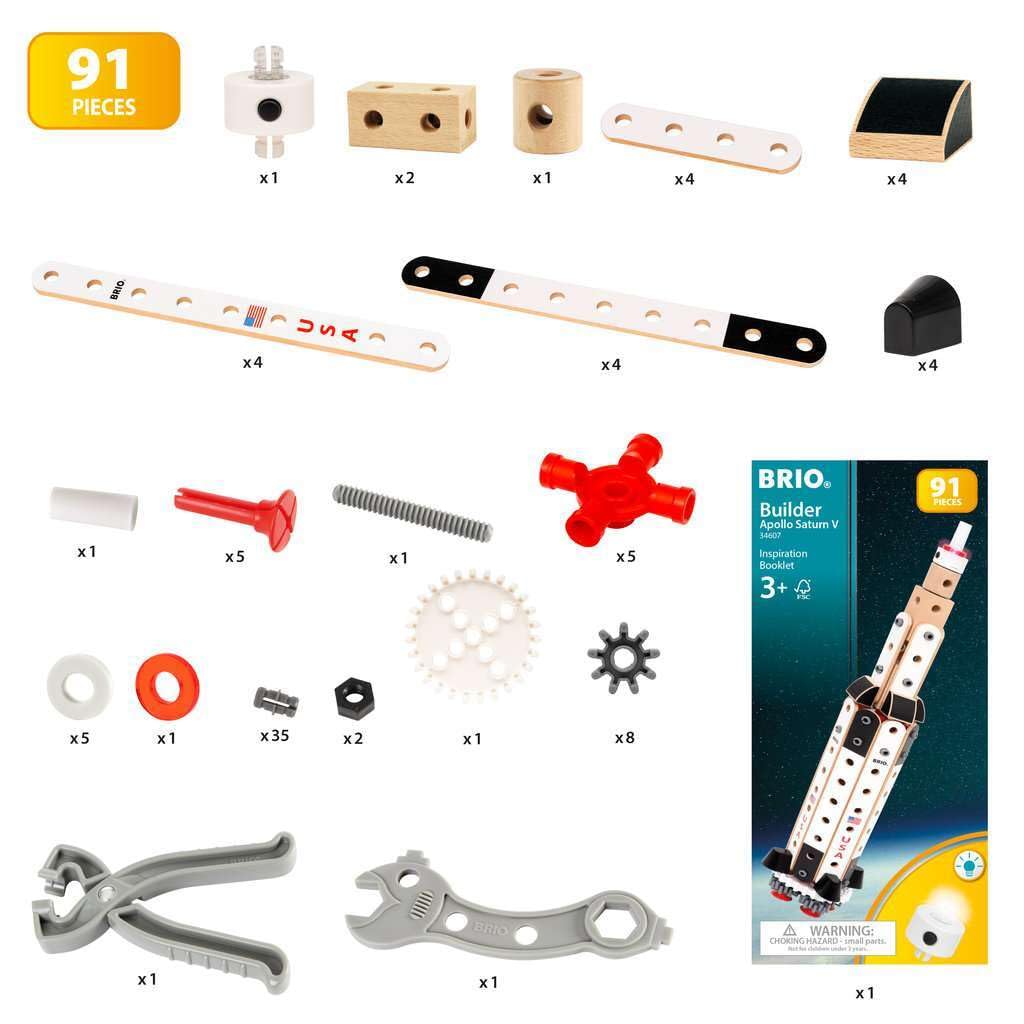 Brio Baukasten Apollo Saturn Zeitalter Werkzeug Spiel Pädagogisch 34607 V, 3+ (Zimmermann Spielzeug, Spielzeug)
