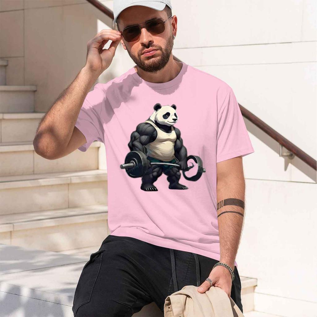Kinda Fit Sorta Fat Gym Panda Weightlifting Out Fitness Tshirt Streetwear Grh T Shirts Unisex Clothing Harajuku 2026 New Model Unisex